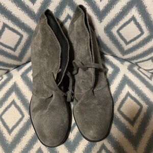 Gray Suede Ankle Boots 7